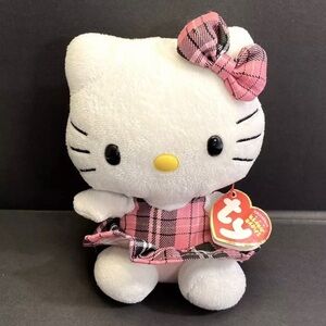 Sanrio Ty Beanie Babies Hello Kitty Pink & Black Tartan Plaid School Dress 2011